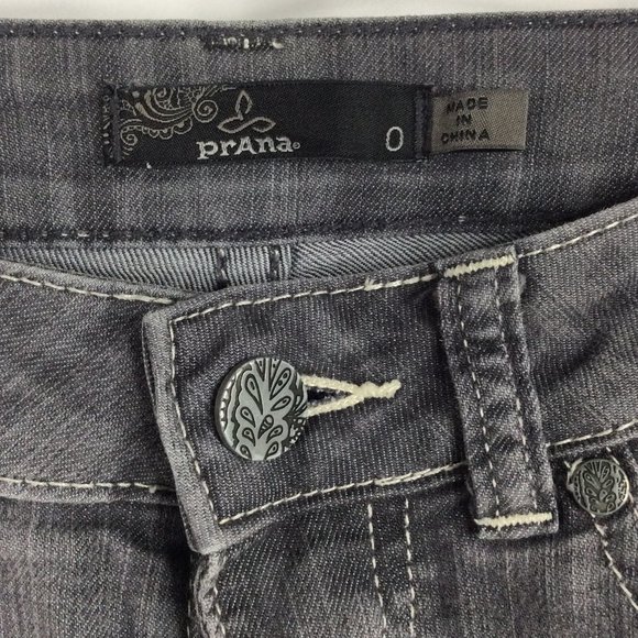 Prana Jeans Womens 0 / 26 Dark Gray Slim Skinny Low Rise Stretch - Picture 4 of 5